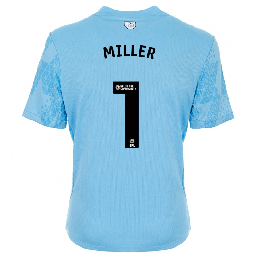Danxen Uomo Anna Miller #1 Maglia Gara Portiere Blu Cielo Nero 2025/26 Maglietta