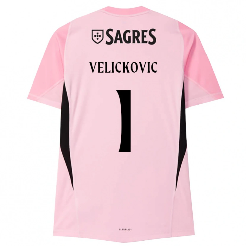 Danxen Uomo Luka Veličković #1 Maglia Gara Portiere Rosa Nero 2025/26 Maglietta
