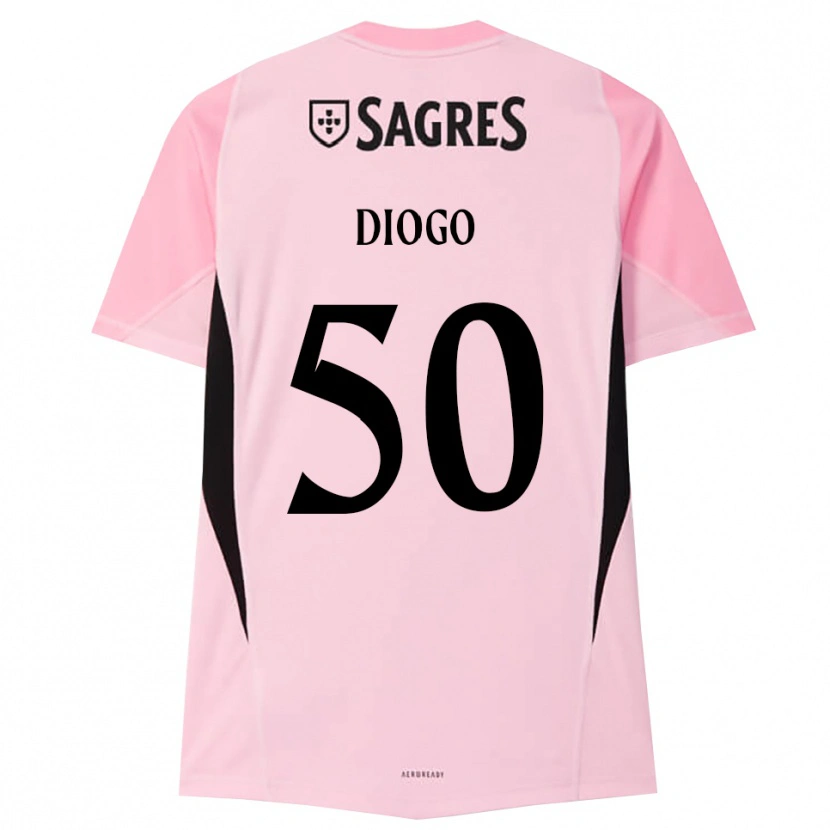 Danxen Uomo Diogo Ferreira #50 Maglia Gara Portiere Rosa Nero 2025/26 Maglietta