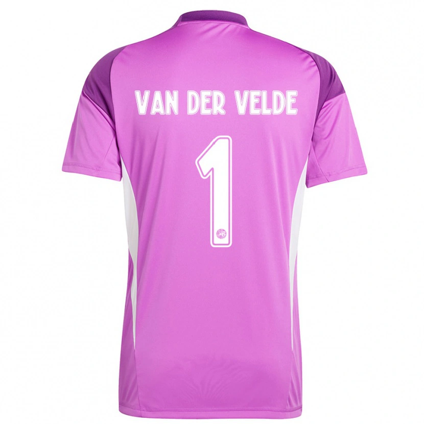 Danxen Uomo Valentijn van der Velde #1 Maglia Gara Portiere Viola Chiaro Bianco 2025/26 Maglietta