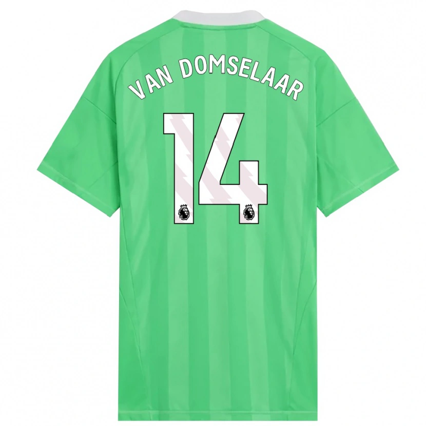 Danxen Uomo Daphne Van Domselaar #14 Maglia Gara Portiere Verde Chiaro Bianco 2025/26 Maglietta
