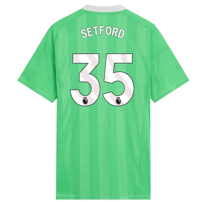 Danxen Uomo Tommy Setford #35 Maglia Gara Portiere Verde Chiaro Bianco 2025/26 Maglietta