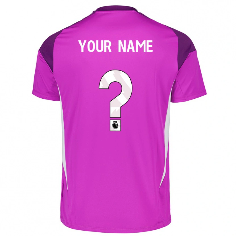 Danxen Uomo Leeds United Maglia Gara Portiere Bianco Viola 2025/26 Maglietta