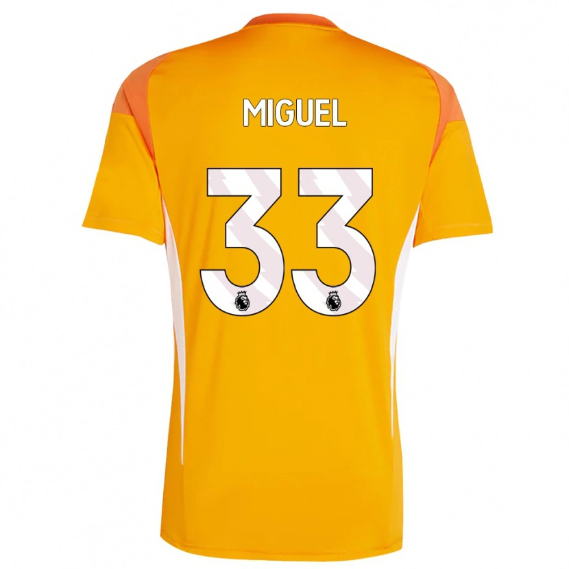 Danxen Uomo Carlos Miguel #33 Maglia Gara Portiere Bianco Arancio 2025/26 Maglietta