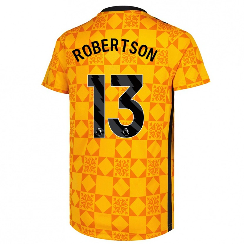 Danxen Uomo Finley Robertson #13 Maglia Gara Portiere Giallo Nero 2025/26 Maglietta