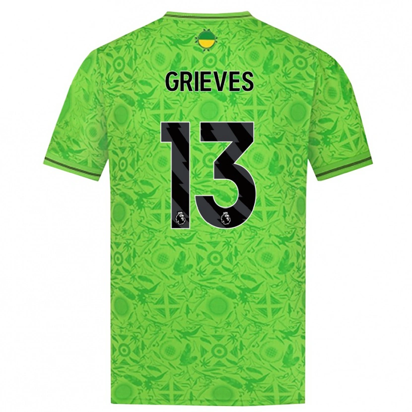 Danxen Uomo Xander Grieves #13 Maglia Gara Portiere Verde Nero 2025/26 Maglietta