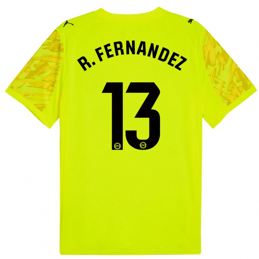 Danxen Uomo Raúl Fernández #13 Maglia Gara Portiere Giallo Nero 2025/26 Maglietta