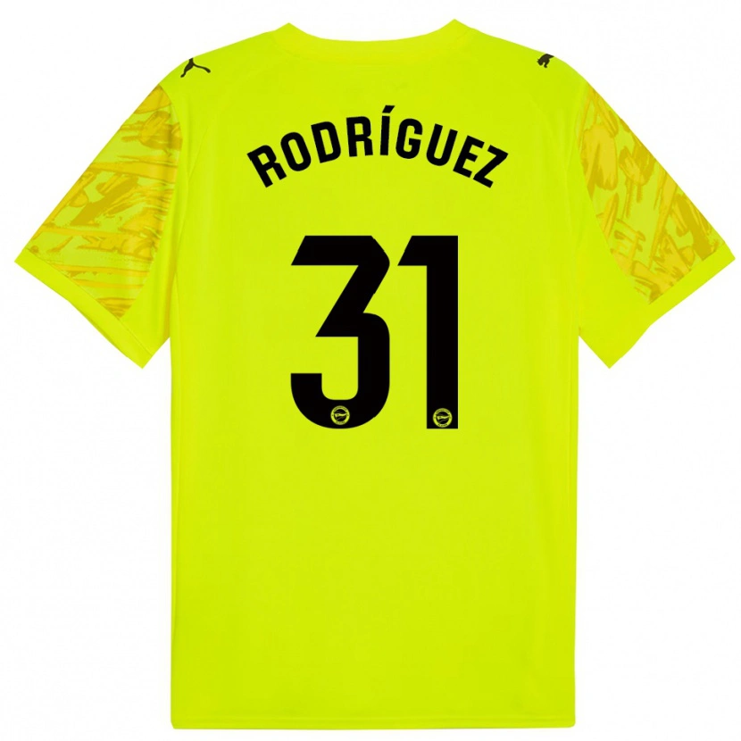 Danxen Uomo Adrián Rodríguez #31 Maglia Gara Portiere Giallo Nero 2025/26 Maglietta