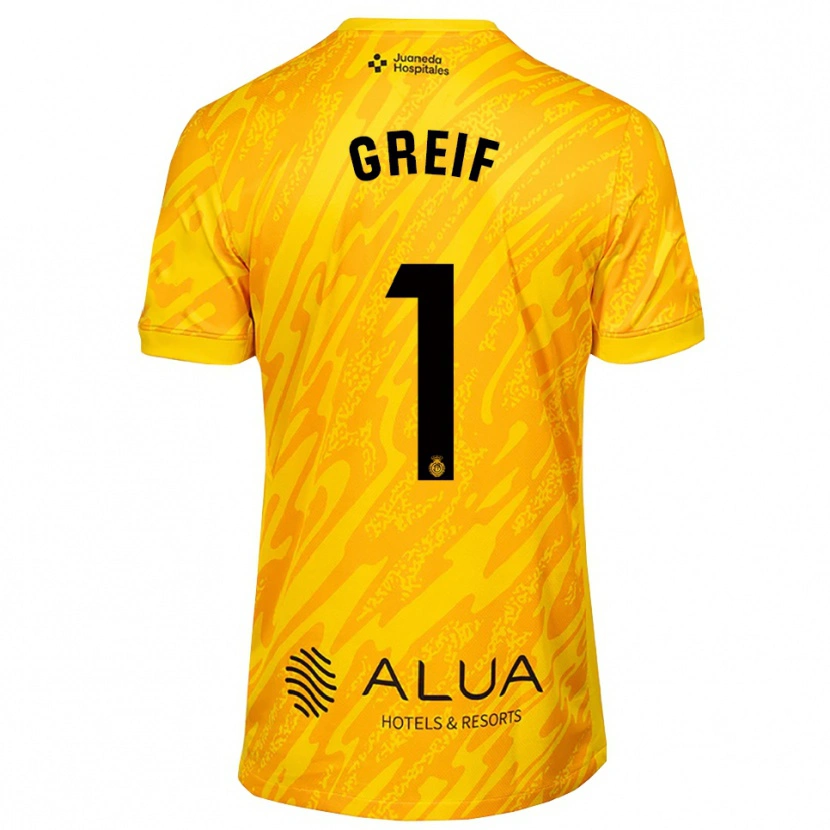 Danxen Uomo Dominik Greif #1 Maglia Gara Portiere Arancione Nero 2025/26 Maglietta