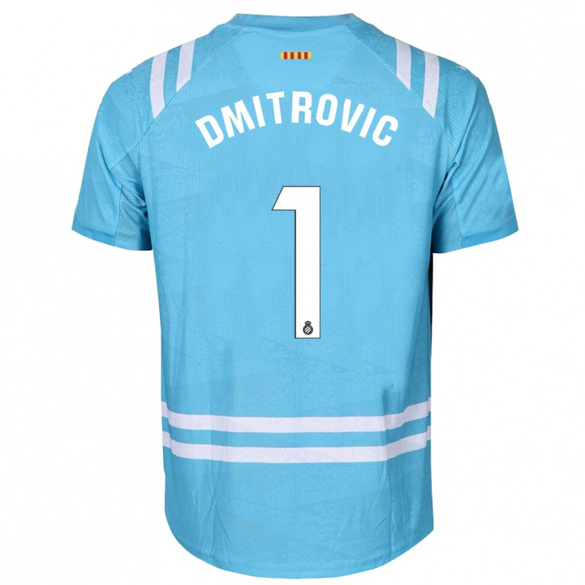Danxen Uomo Marko Dmitrovic #1 Maglia Gara Portiere Azzurro Bianco 2025/26 Maglietta