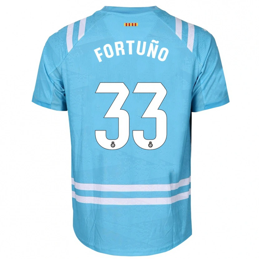 Danxen Uomo Ángel Fortuño #33 Maglia Gara Portiere Azzurro Bianco 2025/26 Maglietta
