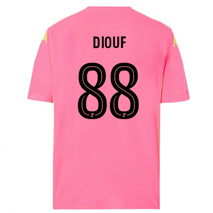Danxen Uomo Yehvann Diouf #88 Maglia Gara Portiere Rosa Shocking Nero 2025/26 Maglietta