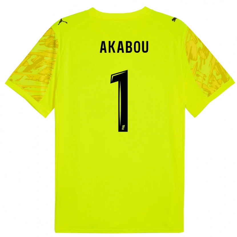 Danxen Uomo Ayoub Akabou #1 Maglia Gara Portiere Verde Fluorescente Giallo 2025/26 Maglietta