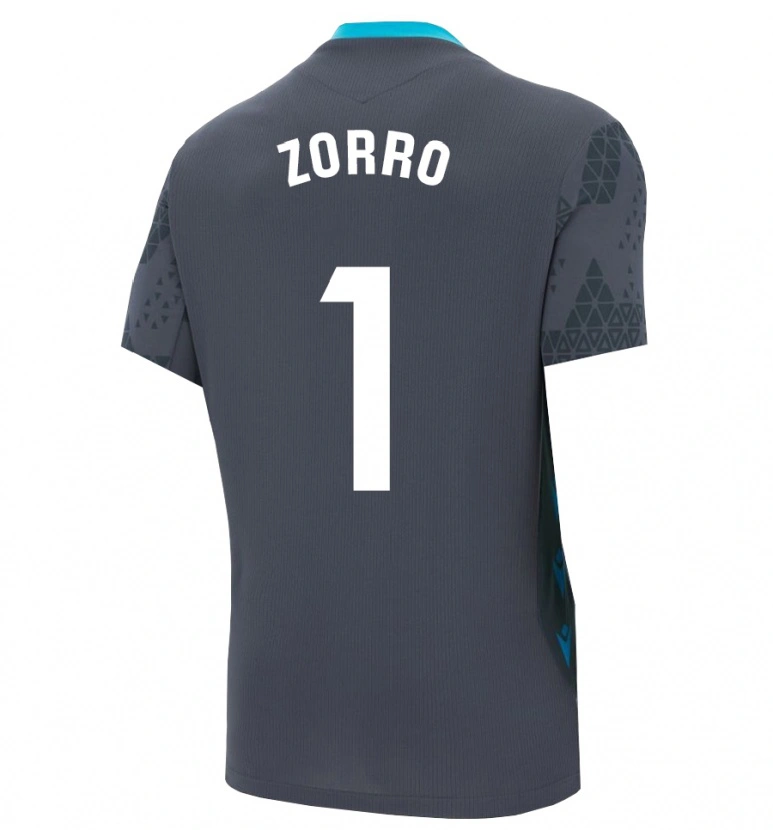 Danxen Uomo Zorro #1 Maglia Gara Portiere Grigio Scuro Nero 2025/26 Maglietta