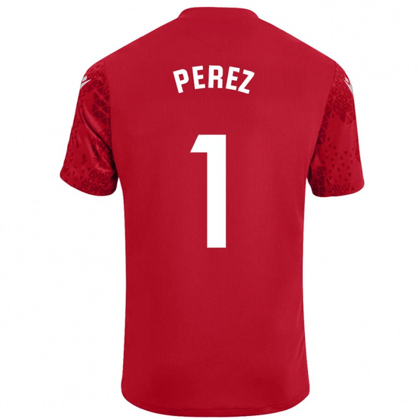 Danxen Uomo Fer Pérez #1 Maglia Gara Portiere Rosso Bianco 2025/26 Maglietta