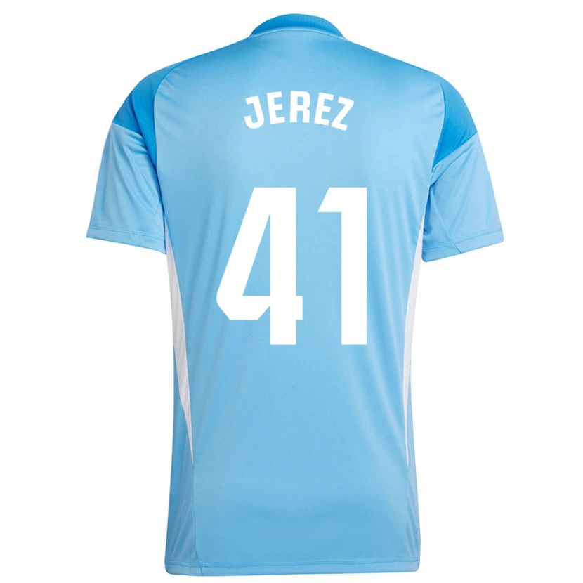 Danxen Uomo Adrián Jerez #41 Maglia Gara Portiere Azzurro Cielo Bianco 2025/26 Maglietta