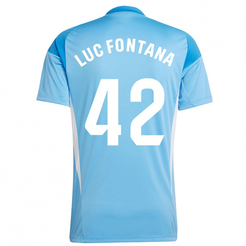 Danxen Uomo Jean Luc Fontana #42 Maglia Gara Portiere Azzurro Cielo Bianco 2025/26 Maglietta