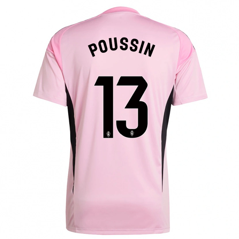 Danxen Uomo Gaëtan Poussin #13 Maglia Gara Portiere Rosa Chiaro Nero 2025/26 Maglietta