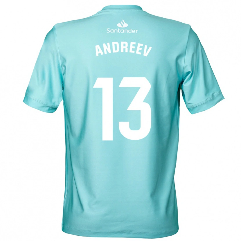 Danxen Uomo Plamen Andreev #13 Maglia Gara Portiere Ciano Chiaro Bianco 2025/26 Maglietta