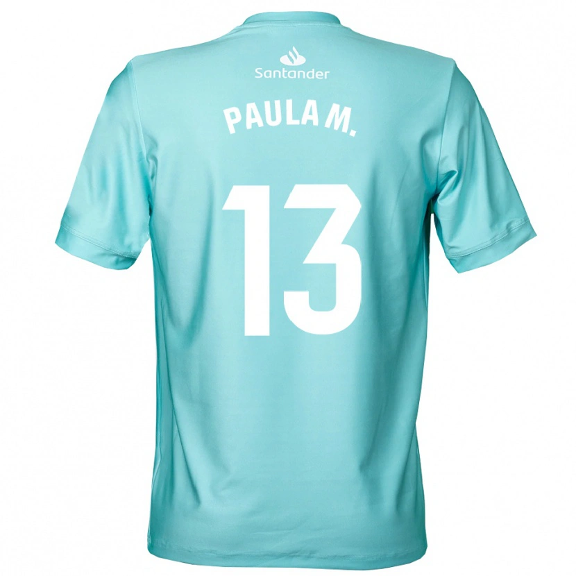Danxen Uomo Paula Muñoz Álvarez #13 Maglia Gara Portiere Ciano Chiaro Bianco 2025/26 Maglietta