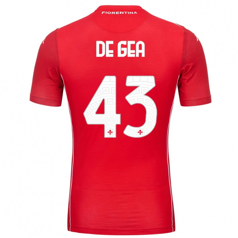 Danxen Uomo David de Gea #43 Maglia Gara Portiere Rosso Bianco 2025/26 Maglietta