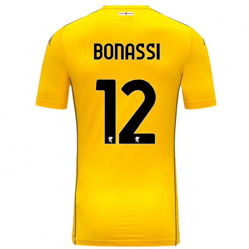 Danxen Uomo Lorenzo Bonassi #12 Maglia Gara Portiere Giallo Scuro Nero 2025/26 Maglietta