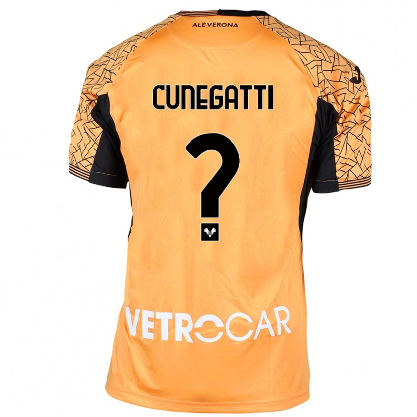 Danxen Uomo Andrea Cunegatti #0 Maglia Gara Portiere Arancione Nero Bianco 2025/26 Maglietta