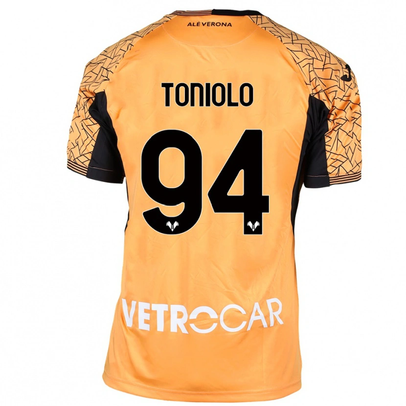 Danxen Uomo Giacomo Toniolo #94 Maglia Gara Portiere Arancione Nero Bianco 2025/26 Maglietta