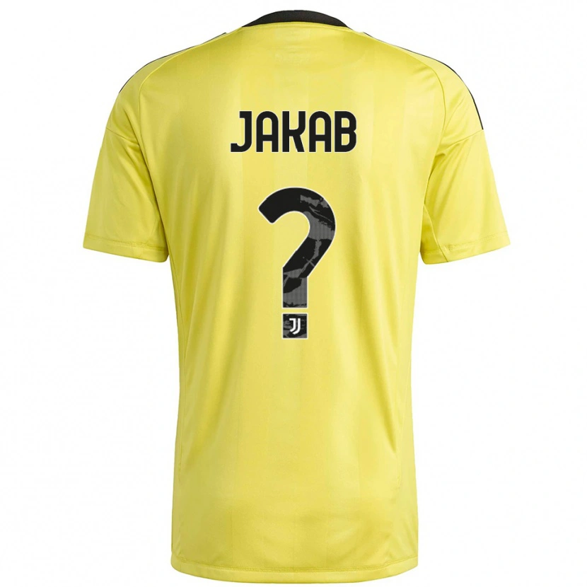 Danxen Uomo Mátyás Jakab #0 Maglia Gara Portiere Giallo Bianco 2025/26 Maglietta