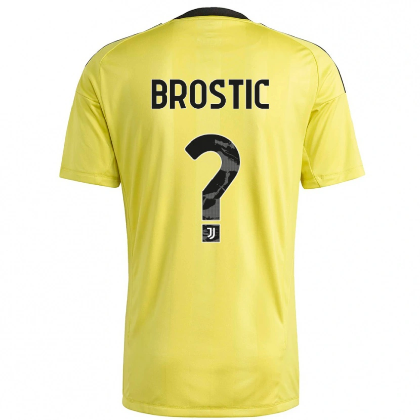 Danxen Uomo Gabriel Brostic #0 Maglia Gara Portiere Giallo Bianco 2025/26 Maglietta
