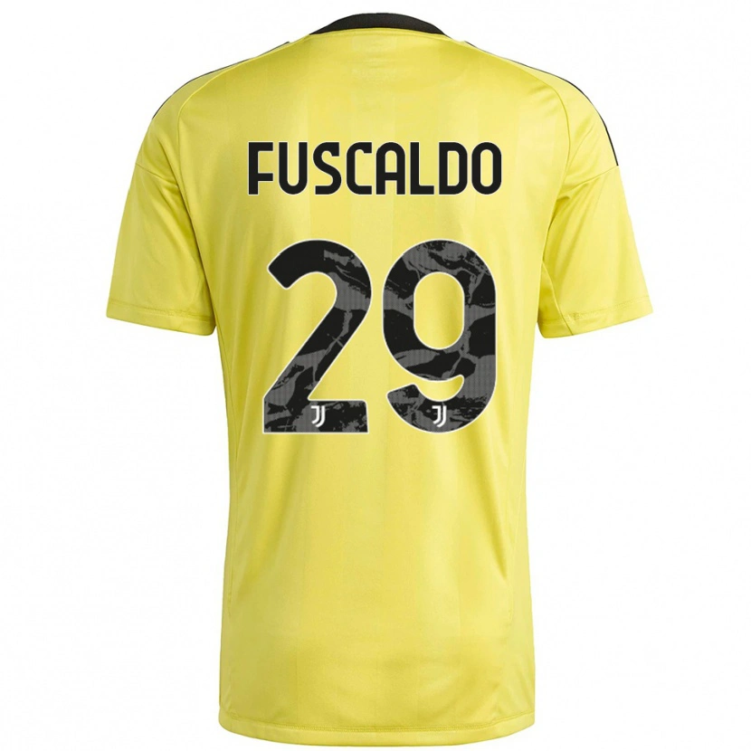 Danxen Uomo Matteo Fuscaldo #29 Maglia Gara Portiere Giallo Bianco 2025/26 Maglietta