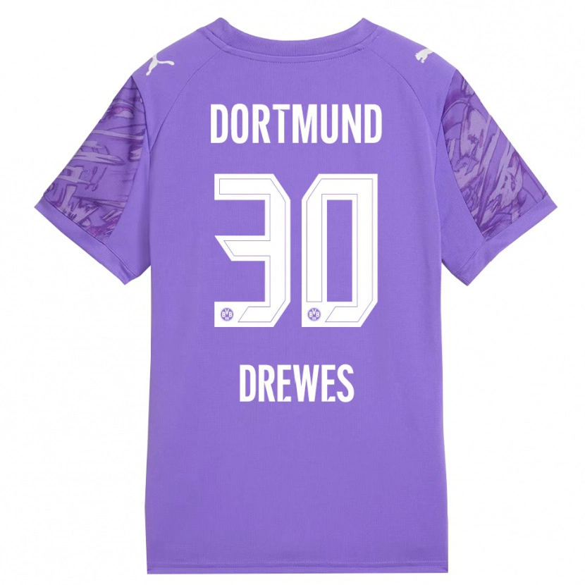 Danxen Uomo Patrick Drewes #30 Maglia Gara Portiere Lilla Bianco 2025/26 Maglietta