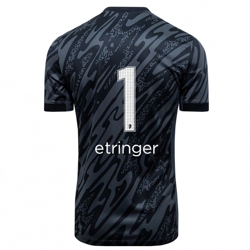 Danxen Uomo Elias Etringer #1 Maglia Gara Portiere Nero Bianco 2025/26 Maglietta