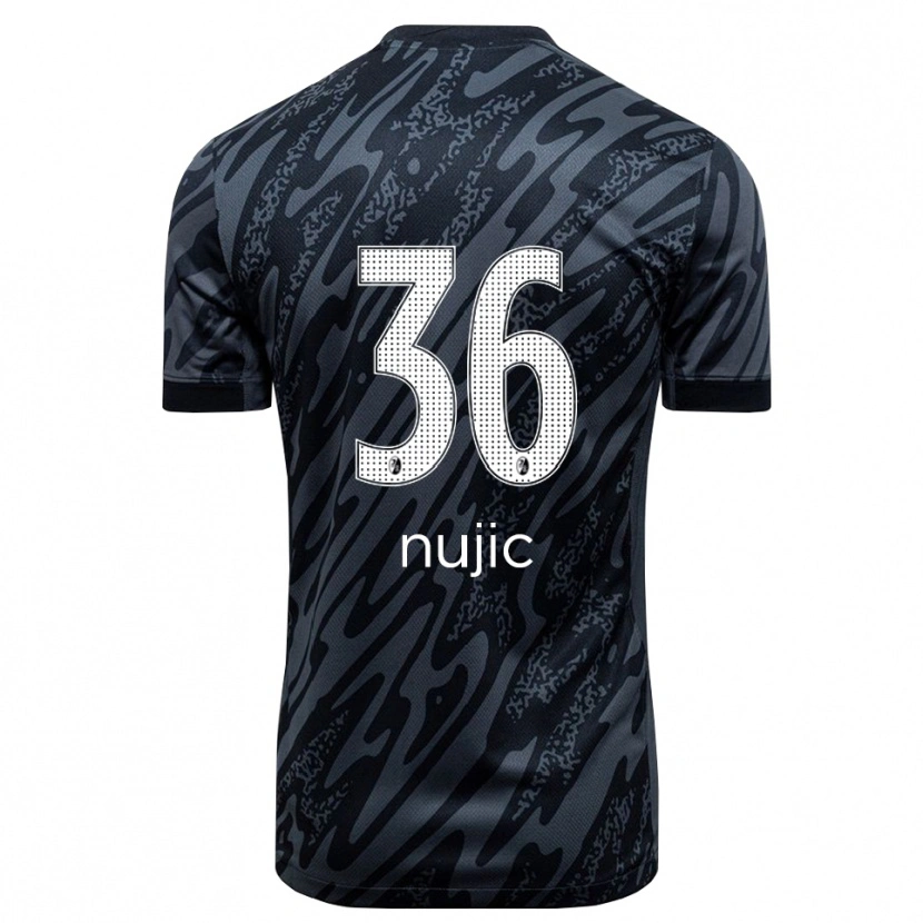 Danxen Uomo Luka Nujic #36 Maglia Gara Portiere Nero Bianco 2025/26 Maglietta