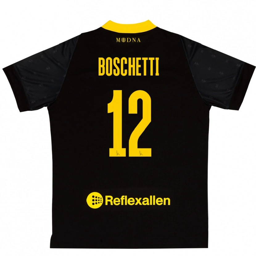 Danxen Uomo Matteo Boschetti #12 Maglia Gara Portiere Giallo Nero 2025/26 Maglietta