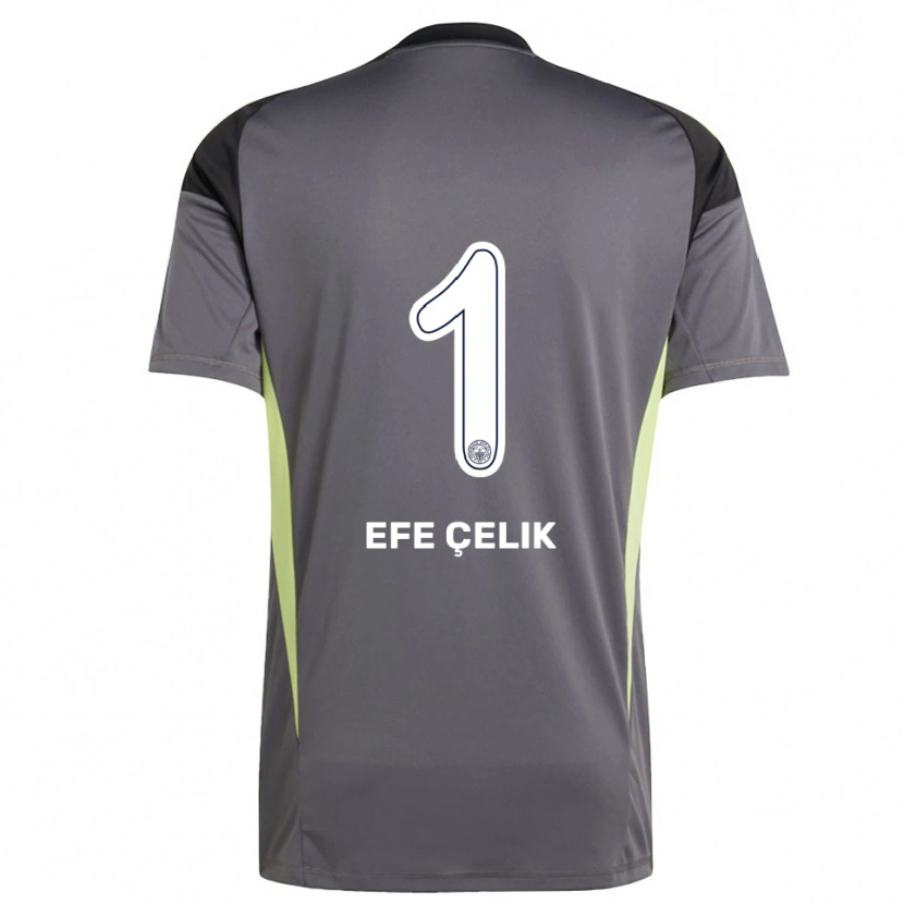 Danxen Uomo Mehmet Efe Çelik #1 Maglia Gara Portiere Grigio Scuro Nero 2025/26 Maglietta