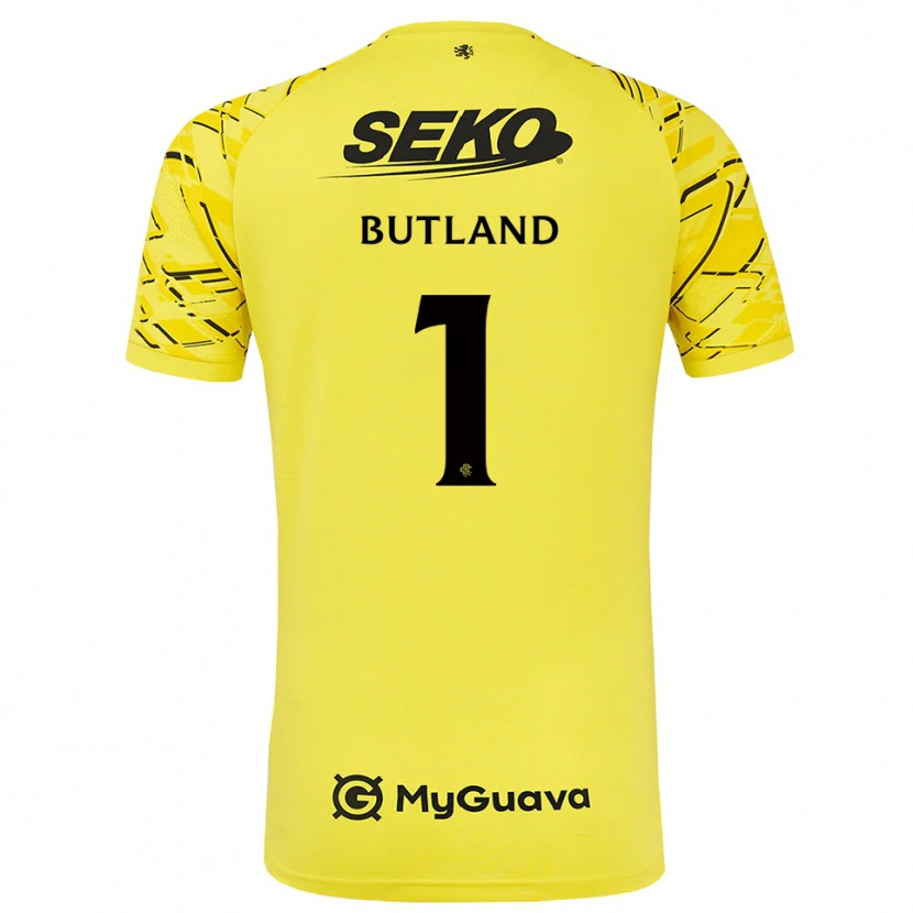 Danxen Donna Jack Butland #1 Maglia Gara Portiere Nero Giallo 2025/26 Maglietta