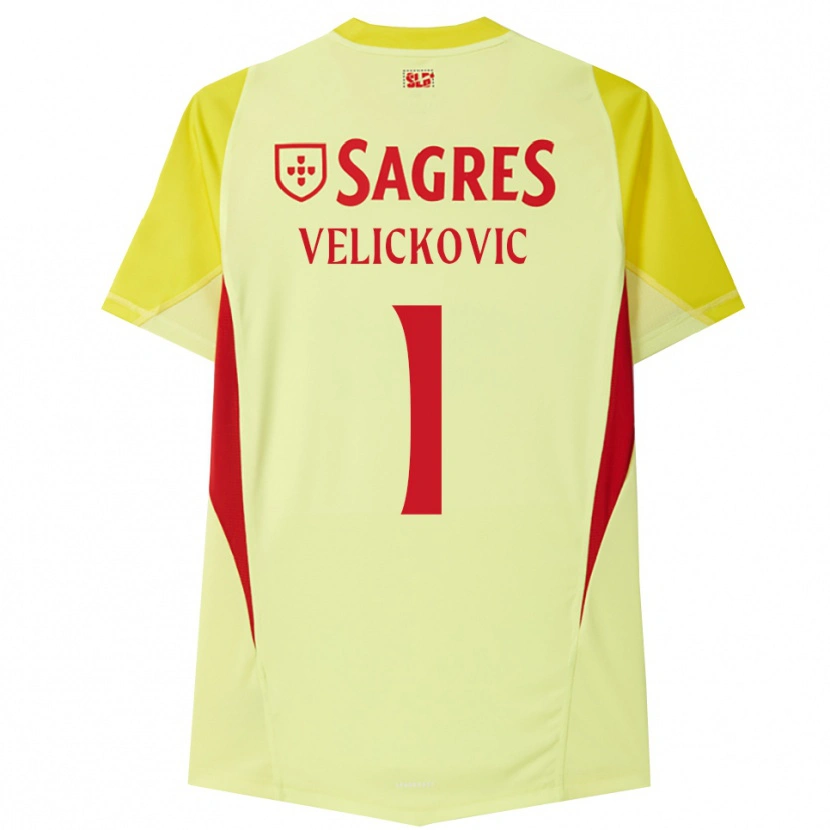 Danxen Donna Luka Veličković #1 Maglia Gara Portiere Giallo Rosso 2025/26 Maglietta