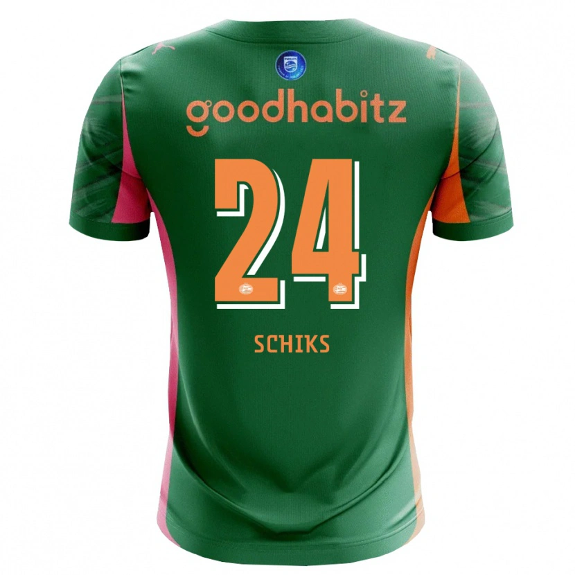 Danxen Donna Niek Schiks #24 Maglia Gara Portiere Verde Arancio 2025/26 Maglietta