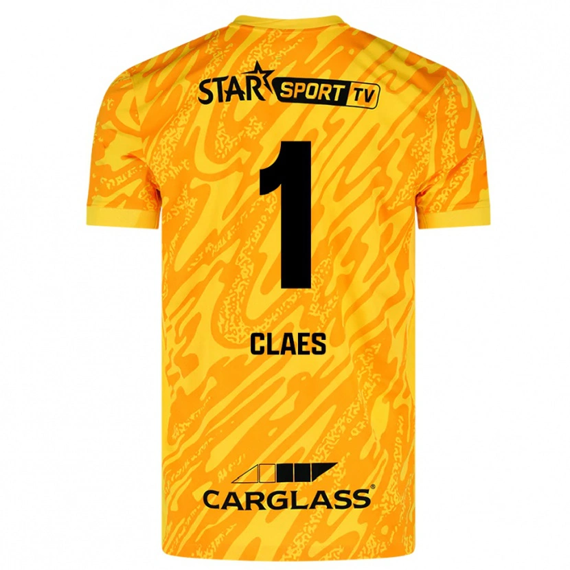 Danxen Donna Mirthe Claes #1 Maglia Gara Portiere Arancio Giallo Nero 2025/26 Maglietta