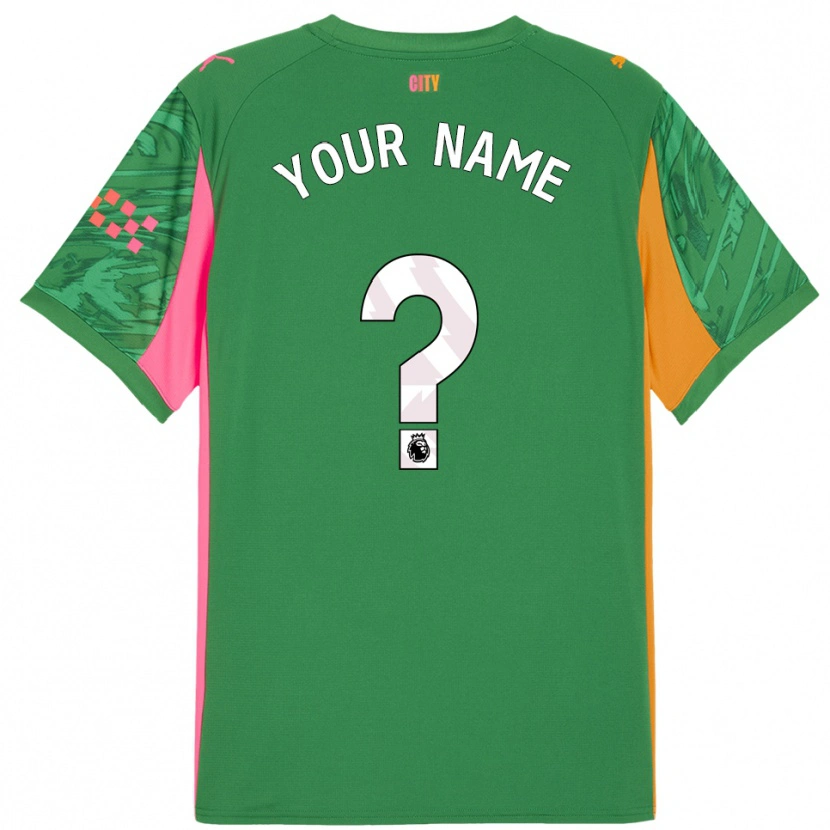 Danxen Donna Manchester City Maglia Gara Portiere Verde Arancio 2025/26 Maglietta