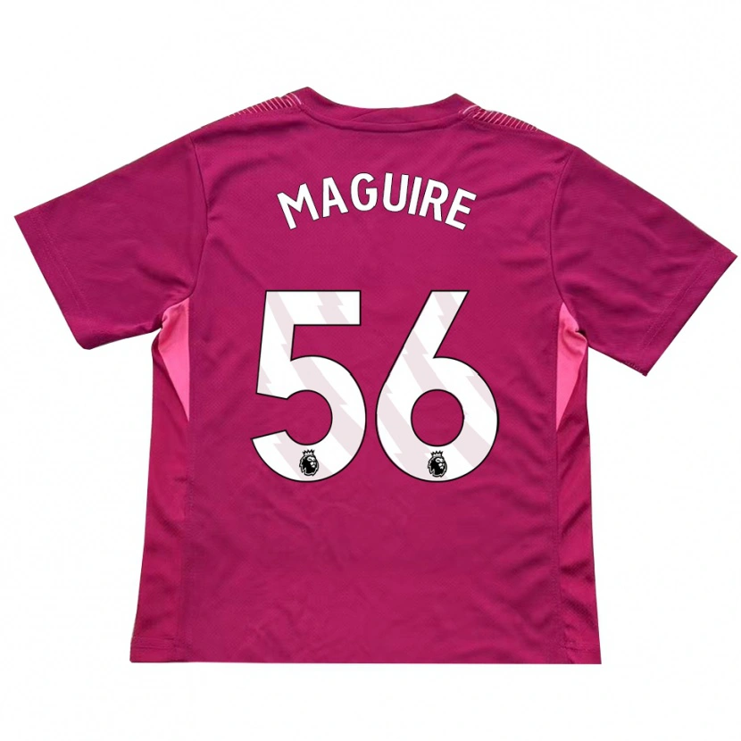 Danxen Donna Aaron Maguire #56 Maglia Gara Portiere Rosa Bianco 2025/26 Maglietta