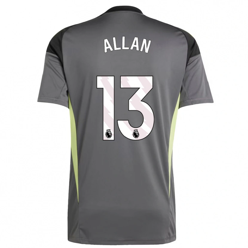 Danxen Donna Jack Allan #13 Maglia Gara Portiere Grigio Scuro Nero 2025/26 Maglietta