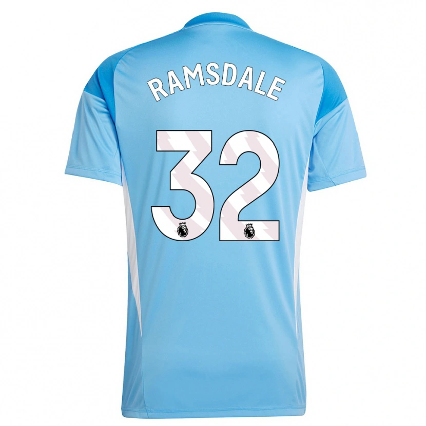 Danxen Donna Aaron Ramsdale #32 Maglia Gara Portiere Bianco Blu 2025/26 Maglietta
