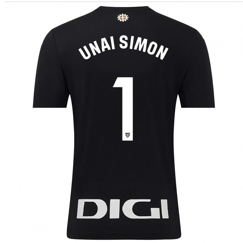 Danxen Donna Unai Simón #1 Maglia Gara Portiere Nero Bianco 2025/26 Maglietta