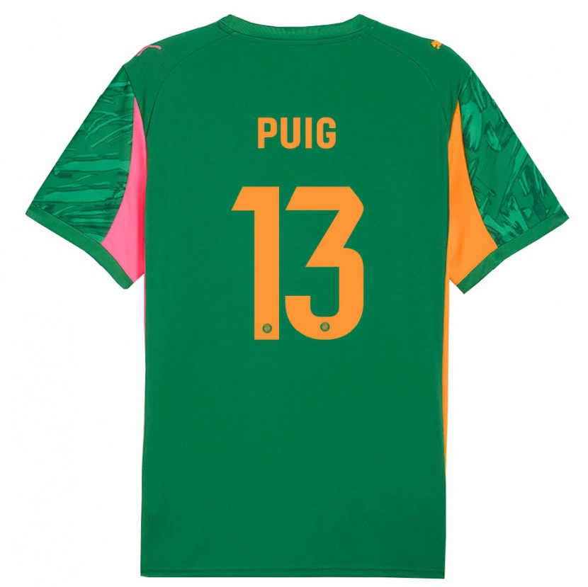 Danxen Donna Sergi Puig #13 Maglia Gara Portiere Verde Arancio 2025/26 Maglietta