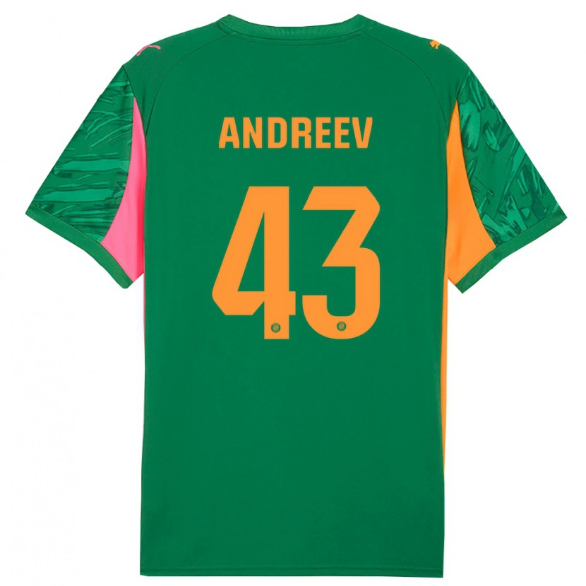Danxen Donna Aleksandar Andreev #43 Maglia Gara Portiere Verde Arancio 2025/26 Maglietta