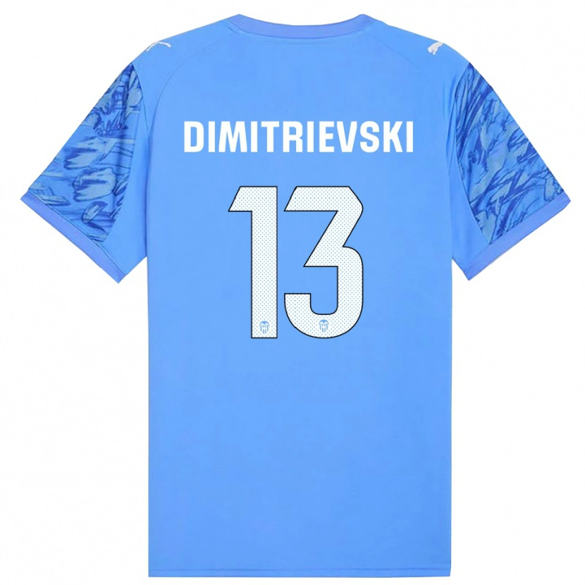 Danxen Donna Stole Dimitrievski #13 Maglia Gara Portiere Blu Bianco 2025/26 Maglietta