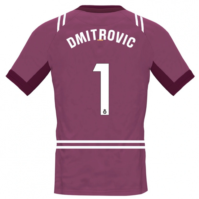 Danxen Donna Marko Dmitrovic #1 Maglia Gara Portiere Borgogna Bianco 2025/26 Maglietta