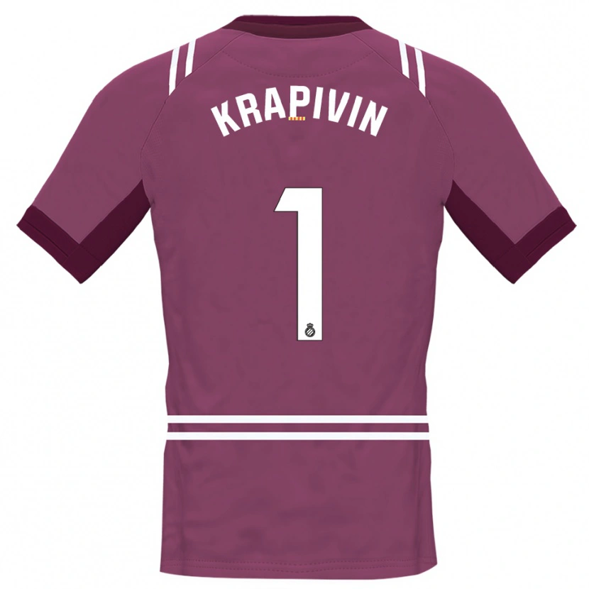 Danxen Donna Yegor Krapivin #1 Maglia Gara Portiere Borgogna Bianco 2025/26 Maglietta